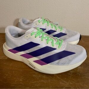 Adidas Adizero Evo SL Shoes White Purple Running - Size 7.5